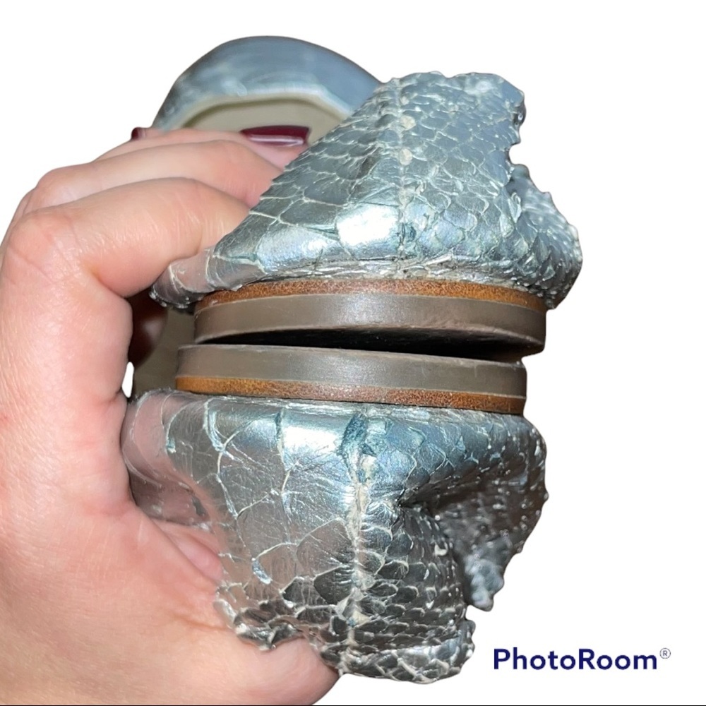 Giuseppe Zanotti Silver Python Ballet Flat 40 - image 9